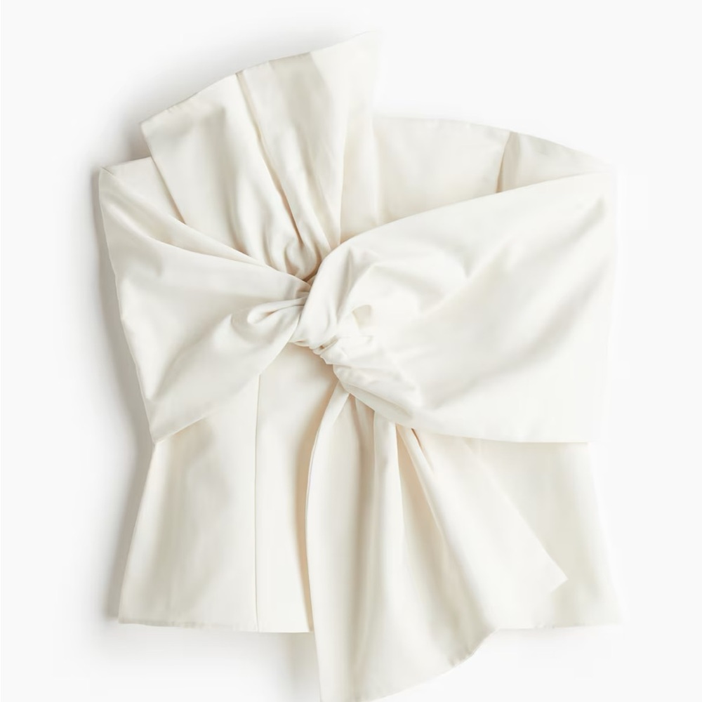 H&M bow-front bandeau top, size XS, NWT